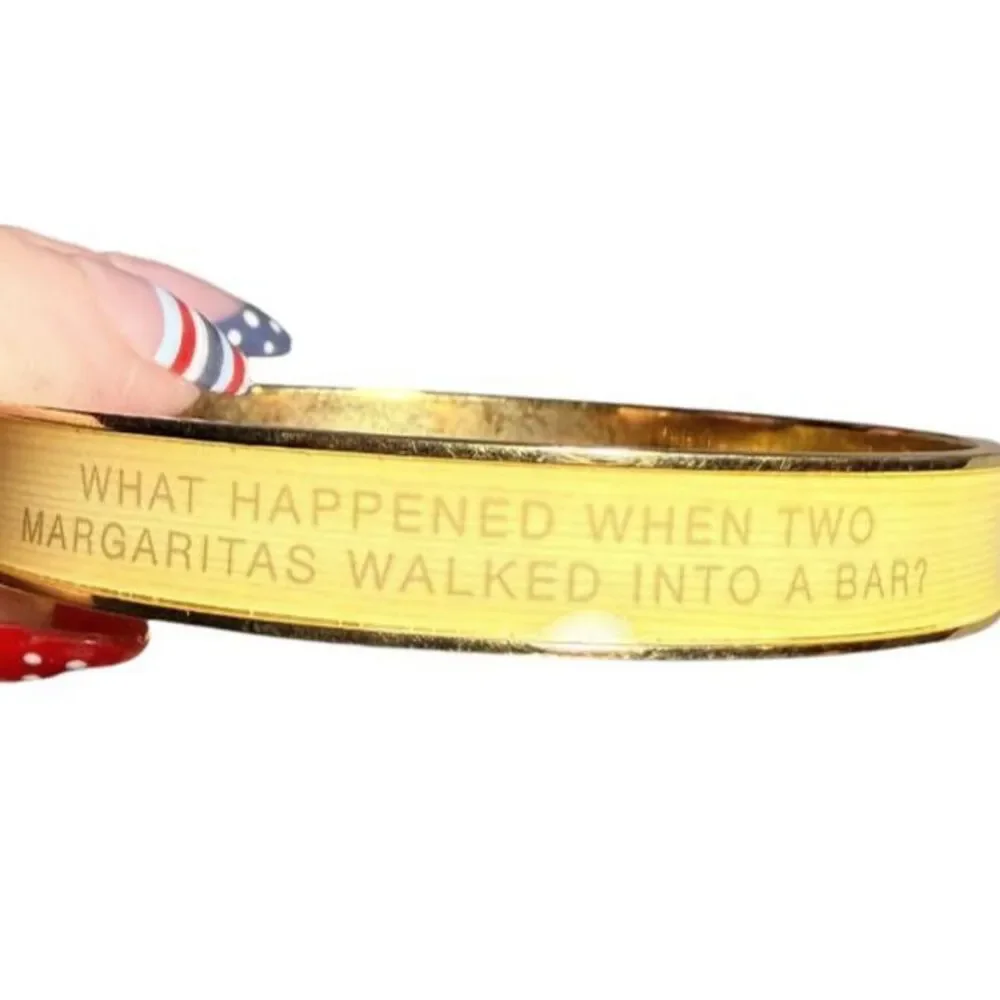 Kate Spade New York Margarita Walked Into A Bar Idiom Enamel Bangle Bracelet - Picture 2 of 7
